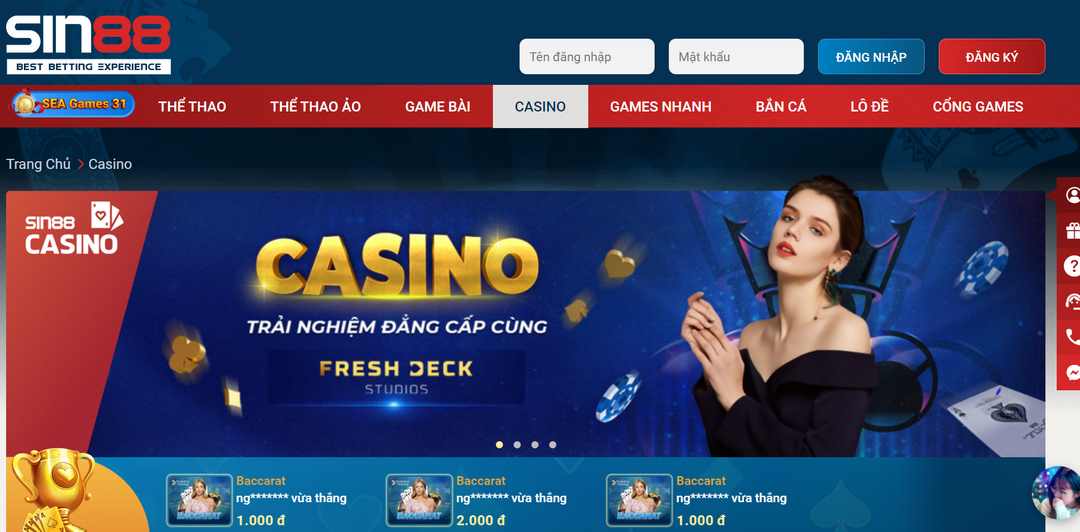 Sin88 - Casino đẳng cấp Châu Á 